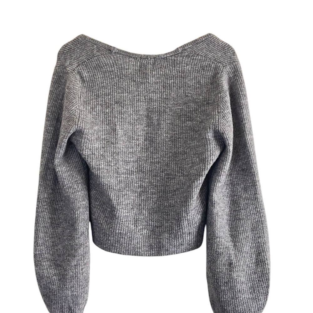 H&M | Gray balloon sleeve square neck knit sweater - Picture 6 of 10